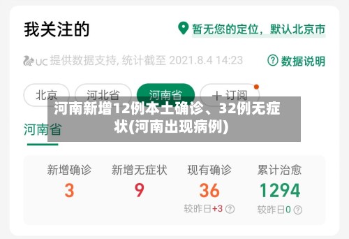 河南新增12例本土确诊、32例无症状(河南出现病例)-第2张图片