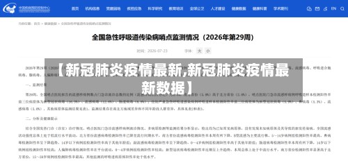 【新冠肺炎疫情最新,新冠肺炎疫情最新数据】