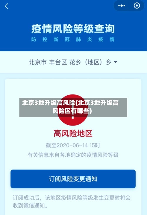 北京3地升级高风险(北京3地升级高风险区有哪些)