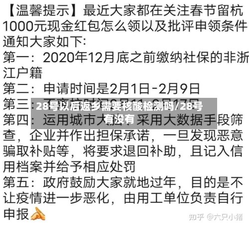 28号以后返乡需要核酸检测吗/28号有没有