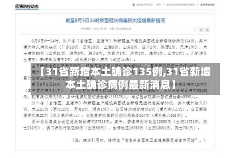 【31省新增本土确诊135例,31省新增本土确诊病例最新消息】