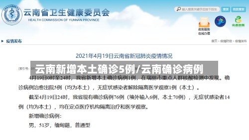 云南新增本土确诊5例/云南确诊病例-第2张图片