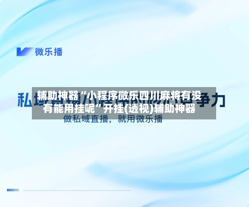 辅助神器“小程序微乐四川麻将有没有能用挂呢”开挂(透视)辅助神器