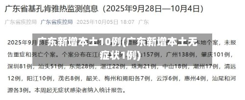 广东新增本土10例(广东新增本土无症状1例)
