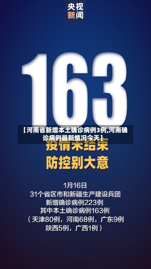 【河南省新增本土确诊病例3例,河南确诊病例最新情况今天】