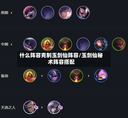 什么阵容克制玉剑仙阵容/玉剑仙秘术阵容搭配