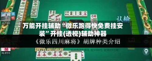 万能开挂辅助“微乐跑得快免费挂安装	”开挂(透视)辅助神器-第2张图片