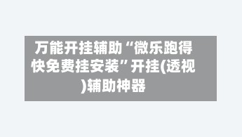 万能开挂辅助“微乐跑得快免费挂安装”开挂(透视)辅助神器-第2张图片