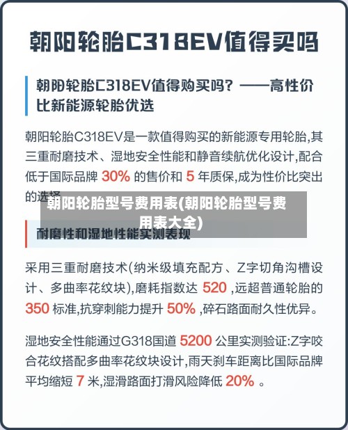 朝阳轮胎型号费用表(朝阳轮胎型号费用表大全)-第2张图片