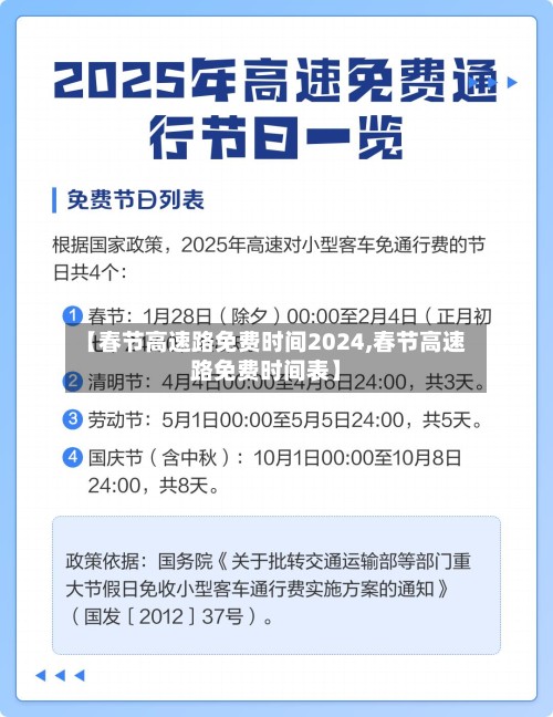 【春节高速路免费时间2024,春节高速路免费时间表】-第2张图片