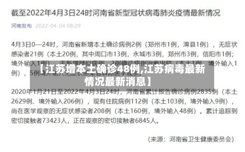 【江苏增本土确诊48例,江苏病毒最新情况最新消息】-第3张图片