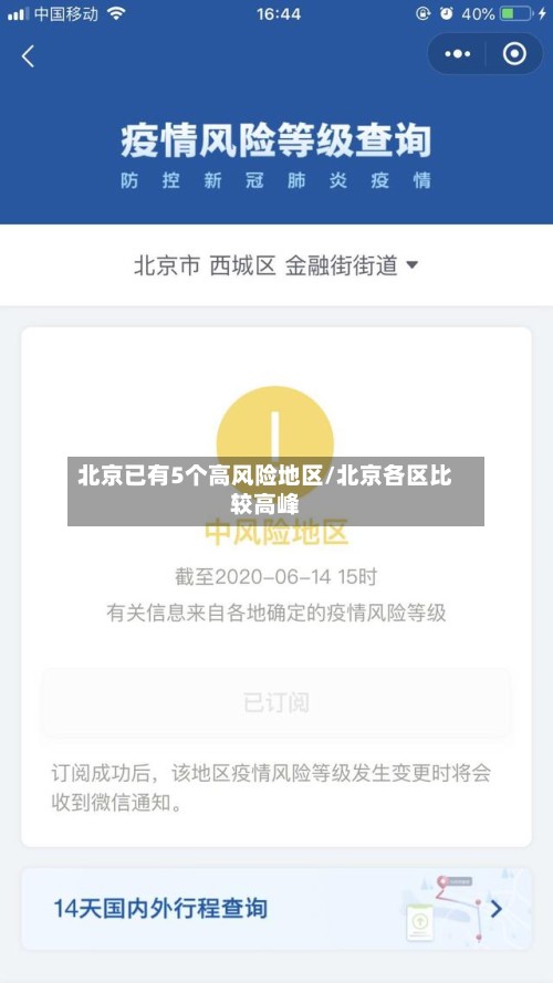 北京已有5个高风险地区/北京各区比较高峰-第2张图片